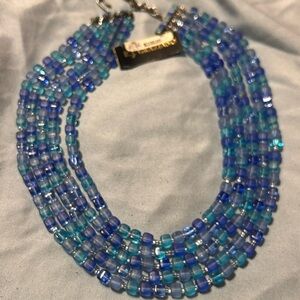 R.J. Graziano Multilayer Blue Beaded Necklace